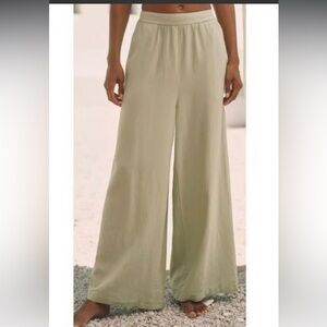 Celandine Anthropologie NWT Linen Blend Wide Leg Pants small coastal‎ boho